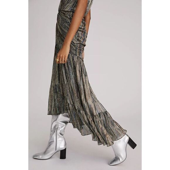 Anthropologie - Misa Metallic High-Low Midi Dress size M - Picture 3 of 14